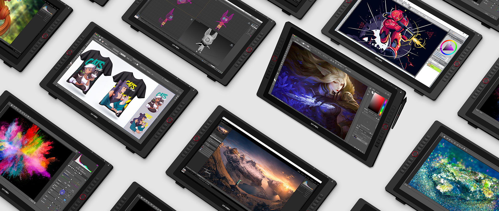 tela digitalizadora XP-Pen Artist 24 Pro Compatível com a maioria dos sistemas operacionais e aplicativos